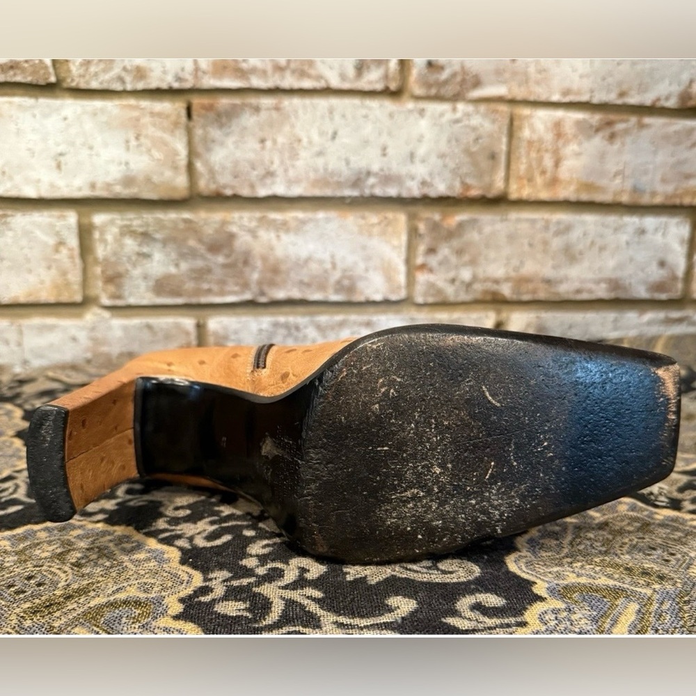Vintage 90s Charles David By Natalie Ostrich Leather Made In Italy Sz 36 US 5.5 - Picture 7 of 12